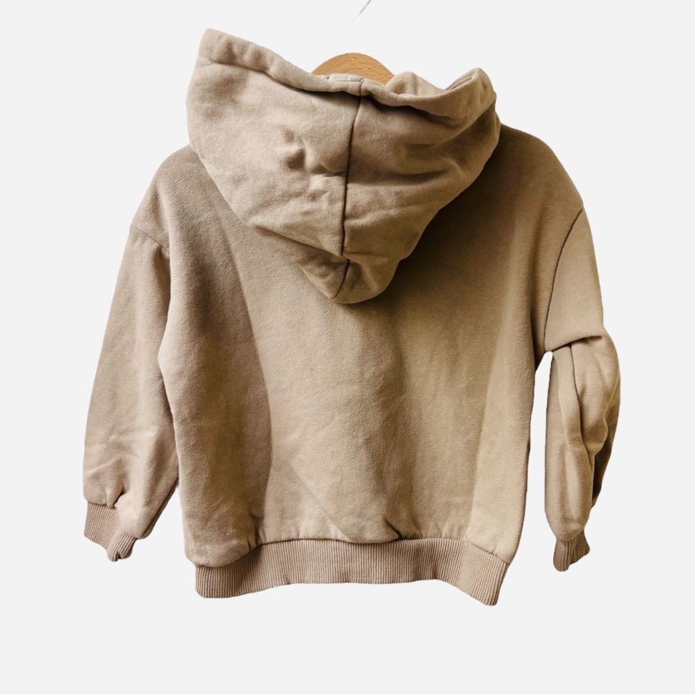 H&M Tan Dino Flip Sequins Graphic Hoodie Sweatshirt - Picture 2 of 9